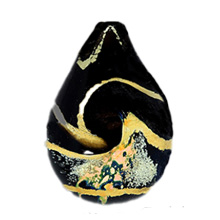 Black and Gold Handmade Glass Pendant Image