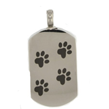 Paw on Dog Tag Pendant Image