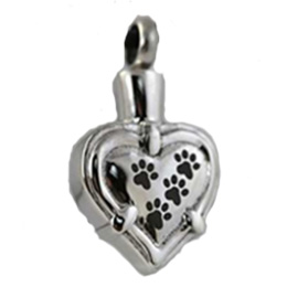 Paw prints across Heart Pendant Image